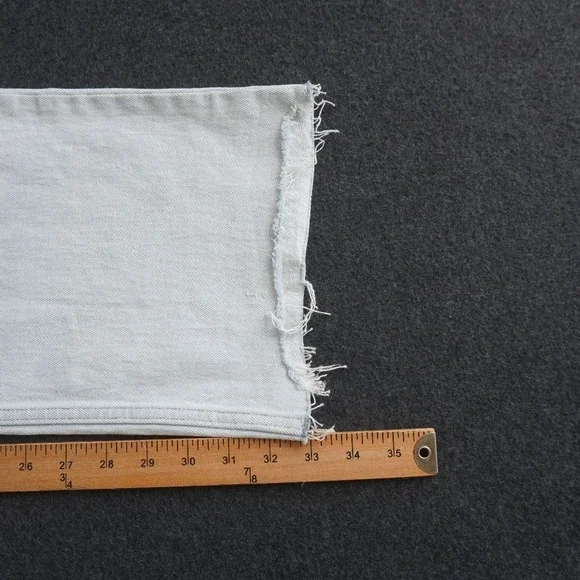 Abercrombie & Fitch The Baggy Low Rise Jeans Womens Long Raw Hem 27 / 4L - Picture 6 of 10